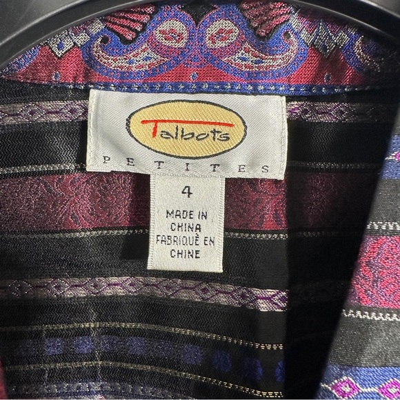 Talbots Petites sz 4 silk brocade kimono jacket,, metallic - Picture 5 of 11